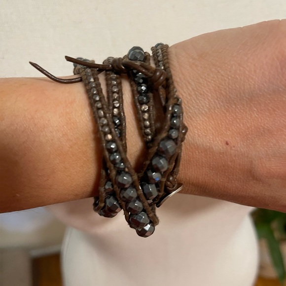 CHAN LUU LEATHER WRAP MINERAL STONE BRACELET - Picture 3 of 6